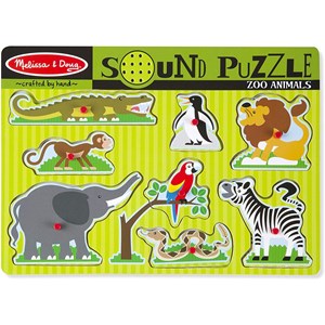 Melissa and Doug (10727) - "Zoo Animals, Sound Puzzle" - 9 Teile Puzzle