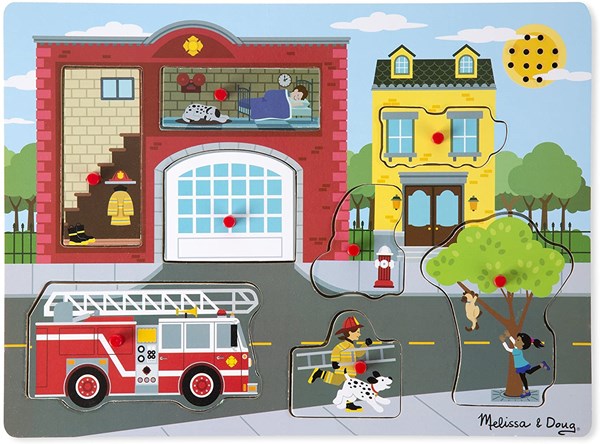 Melissa and Doug (10736) - "Around the Fire Station, Sound Puzzle" - 8 Teile Puzzle