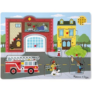 Melissa and Doug (10736) - "Around the Fire Station, Sound Puzzle" - 8 Teile Puzzle