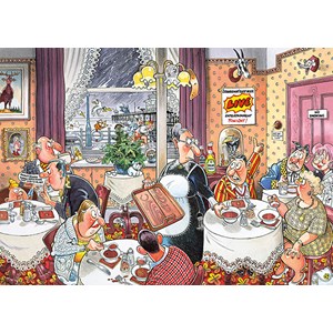 Jumbo (19177) - "Wasgij Retro Mystery 4, Live Unterhaltung!" - 1000 Teile Puzzle