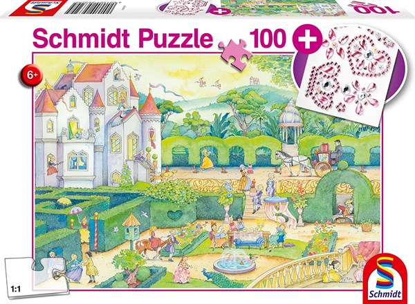 Schmidt Spiele (56329) - "Bei den Märchenprinzessinnen" - 100 Teile Puzzle