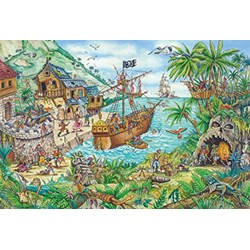 Schmidt Spiele (56330) - "In der Piratenbucht, inklusive Piratenflagge" - 100 Teile Puzzle