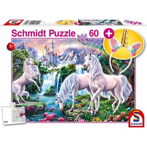 Schmidt Spiele (56331) - "Traumhafte Einhörner" - 60 Teile Puzzle