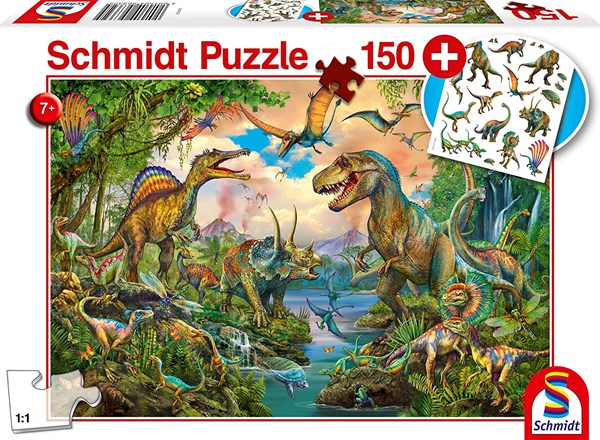 Schmidt Spiele (56332) - "Wilde Dinos" - 150 Teile Puzzle