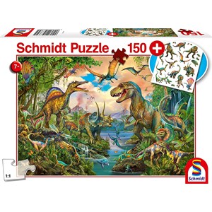 Schmidt Spiele (56332) - "Wilde Dinos" - 150 Teile Puzzle