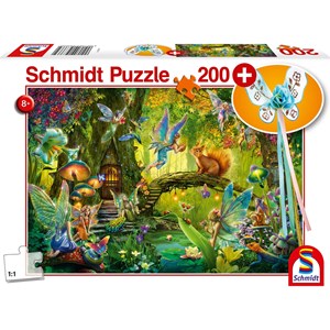 Schmidt Spiele (56333) - "Feen im Wald, inklusive Feenstab" - 200 Teile Puzzle