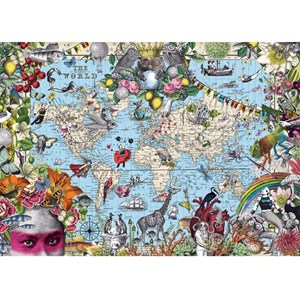 Heye (29913) - "Bunte Weltkarte" - 2000 Teile Puzzle