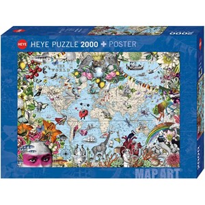 Heye (29913) - "Bunte Weltkarte" - 2000 Teile Puzzle
