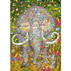 Heye (29921) - Marino Degano: "Elefantenleben" - 1000 Teile Puzzle