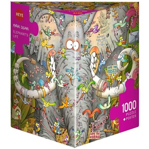 Heye (29921) - Marino Degano: "Elefantenleben" - 1000 Teile Puzzle
