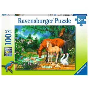 Ravensburger (10833) - "Idylle am Teich" - 100 Teile Puzzle