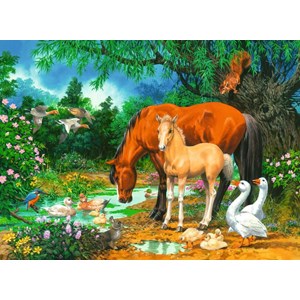 Ravensburger (10833) - "Idylle am Teich" - 100 Teile Puzzle