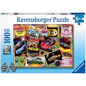 Ravensburger (12899) - "Rennwagen Pinnwand" - 100 Teile Puzzle