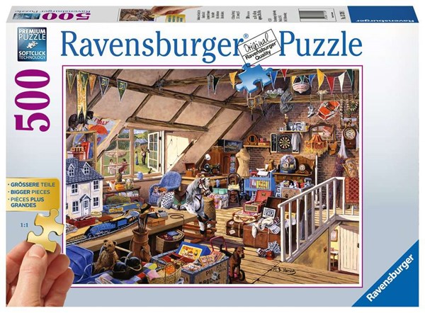 Ravensburger (13709) - "Großmutters Dachboden" - 500 Teile Puzzle