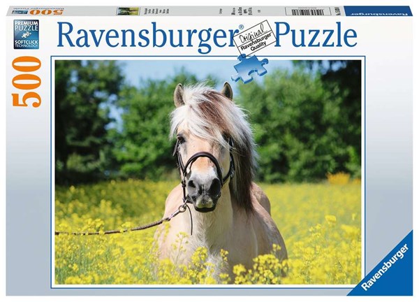 Ravensburger (15038) - "Pferd im Rapsfeld" - 500 Teile Puzzle