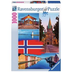 Ravensburger (19845) - "Trondheim Collage" - 1000 Teile Puzzle