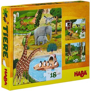 HABA (4960) - "Tiere" - 12 15 18 Teile Puzzle