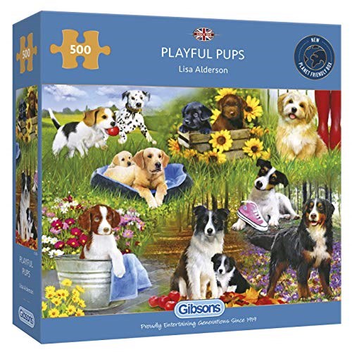 Gibsons (G3129) - "Playful Pups" - 500 Teile Puzzle