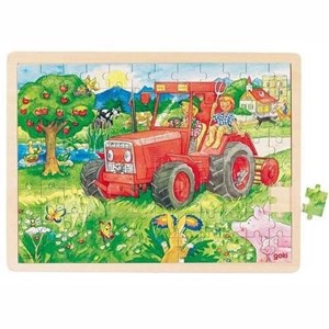 Goki (57655) - "Tractor" - 96 Teile Puzzle