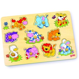 Goki (57838) - "Tierkinder" - 10 Teile Puzzle