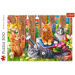 Trefl (37326) - "Kleine Kätzchen im Garten" - 500 Teile Puzzle
