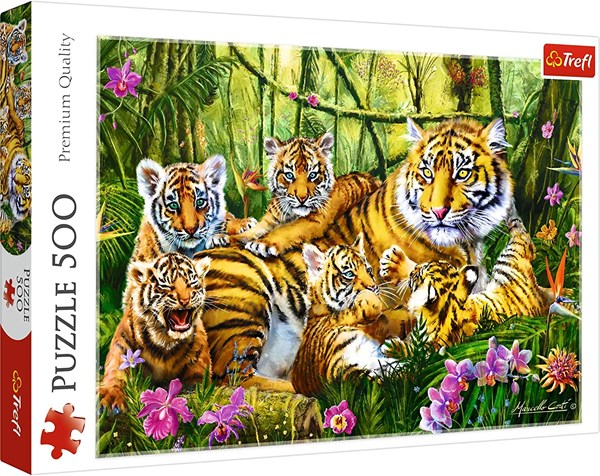 Trefl (37350) - "Die Tigerfamilie" - 500 Teile Puzzle