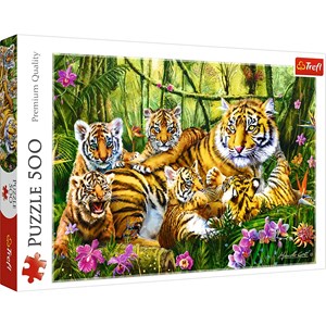 Trefl (37350) - "Die Tigerfamilie" - 500 Teile Puzzle
