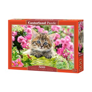 Castorland (B-52974) - "Kitten in Flower Garden" - 500 Teile Puzzle