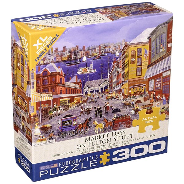 Eurographics (8300-5384) - Carol Dyer: "Market Days on Fulton Street" - 300 Teile Puzzle