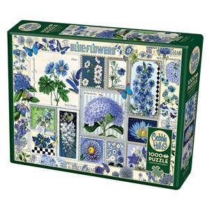 Cobble Hill (80043) - Barbara Behr: "Blue Flowers" - 1000 Teile Puzzle