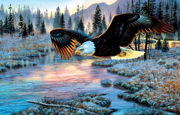 SunsOut (70909) - Cynthie Fisher: "Eagle Dawn" - 1000 Teile Puzzle