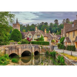 Grafika (02960) - "Castle Combe, Cotswolds" - 1000 Teile Puzzle