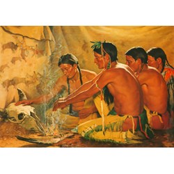 Grafika (00544) - Joseph Henry Sharp: "Prayer to the Spirit of the Buffalo, 1920" - 1000 Teile Puzzle