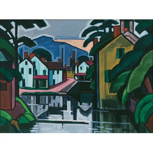 Grafika (00516) - Oscar Bluemner: "Old Canal Port, 1914" - 2000 Teile Puzzle