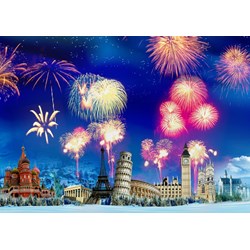 Grafika (t-00869) - "Silvester auf der ganzen Welt" - 1000 Teile Puzzle