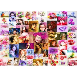 Grafika (t-00914) - "Collage, Frauen" - 1000 Teile Puzzle