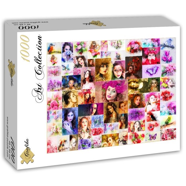 Grafika (t-00914) - "Collage, Frauen" - 1000 Teile Puzzle