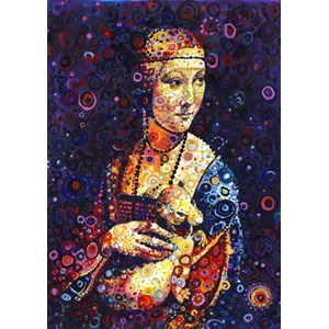 Grafika (t-00889) - Leonardo Da Vinci, Sally Rich: "Lady with an Ermine, by Sally Rich" - 1000 Teile Puzzle