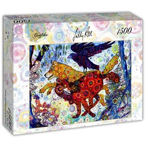 Grafika (t-00884) - Sally Rich: "Wolves in a Blue Wood" - 1500 Teile Puzzle