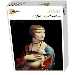 Grafika (00376) - Leonardo Da Vinci: "Dame mit dem Hermelin, 1489-1490" - 2000 Teile Puzzle