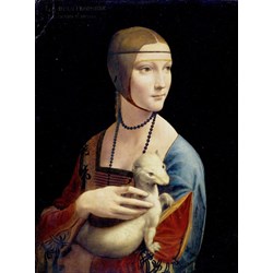 Grafika (00376) - Leonardo Da Vinci: "Dame mit dem Hermelin, 1489-1490" - 2000 Teile Puzzle