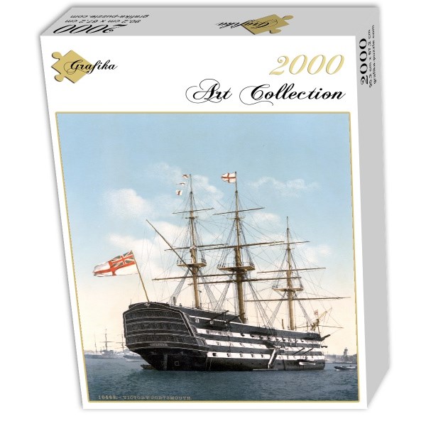 Grafika (00521) - "HMS Victory in Portsmouth, 1900" - 2000 Teile Puzzle