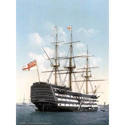 Grafika (00521) - "HMS Victory in Portsmouth, 1900" - 2000 Teile Puzzle