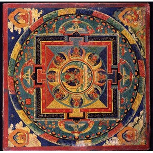 Grafika (00753) - "Tibetische Schule, Amitabha Mandala" - 1500 Teile Puzzle