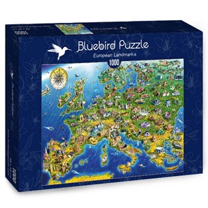 Bluebird Puzzle (70322) - Adrian Chesterman: "European Landmarks" - 1000 Teile Puzzle