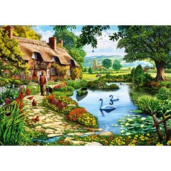 Bluebird Puzzle (70315) - Steve Crisp: "Cottage by the Lake" - 1000 Teile Puzzle
