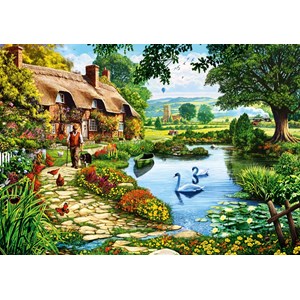Bluebird Puzzle (70315) - Steve Crisp: "Cottage by the Lake" - 1000 Teile Puzzle
