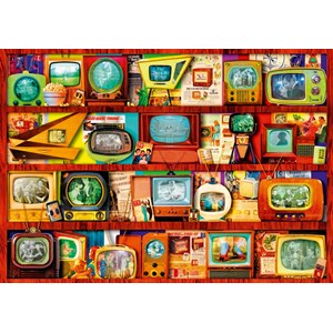 Bluebird Puzzle (70330) - Steve Crisp: "Golden Age of Television-Shelf" - 1000 Teile Puzzle