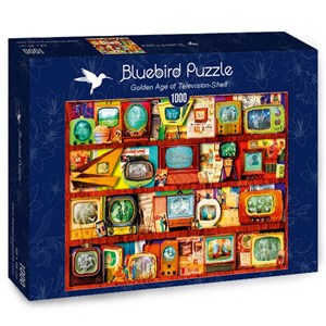 Bluebird Puzzle (70330) - Steve Crisp: "Golden Age of Television-Shelf" - 1000 Teile Puzzle