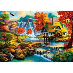Bluebird Puzzle (70339) - "Country House by the Water Fall" - 1000 Teile Puzzle